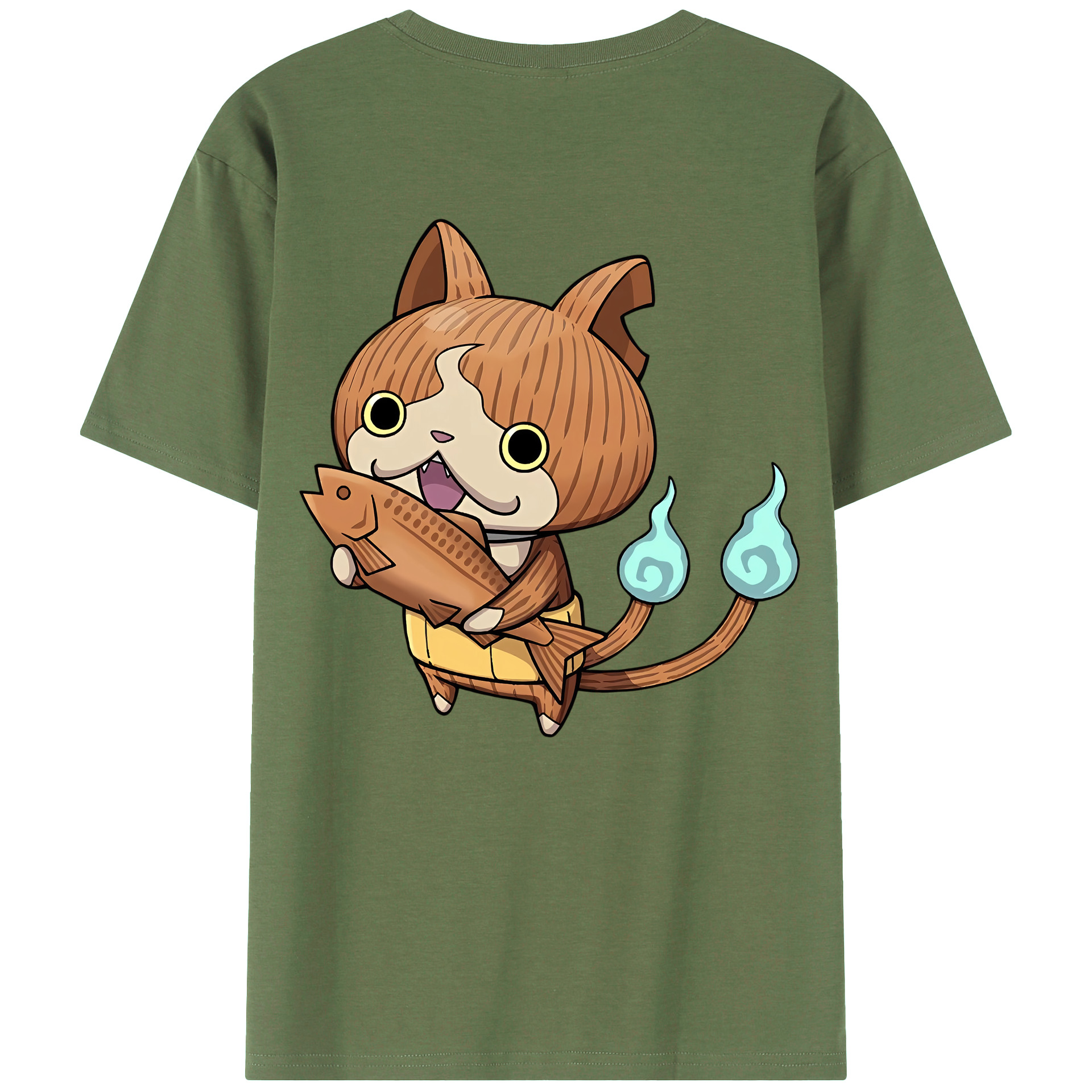 （画像用） 妖怪ウォッチ Yo-kai Watch 綿100％ メンズ半袖Tシャツ（バックプリント） 通気性